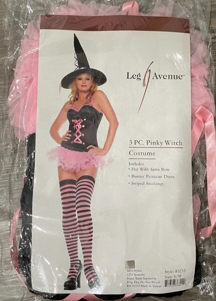 Сексуальная ведьма ноги Avenue костюм со шляпой и чулками, размер S/M, совершенно новый - Изображение 2 из 4