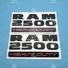 2PCS Set Front Door Badge For RAM 2500 Heavy Duty Emblem Replacement Matte Black