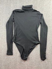 H M Black Long Sleeve Size Small Turtleneck Bodysuit