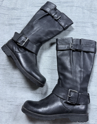 Kenneth Cole Dark Leather Buckle Boots REACTION KENNETH COLE Womens Brown Buckle Accent Lug Sole  main image 4