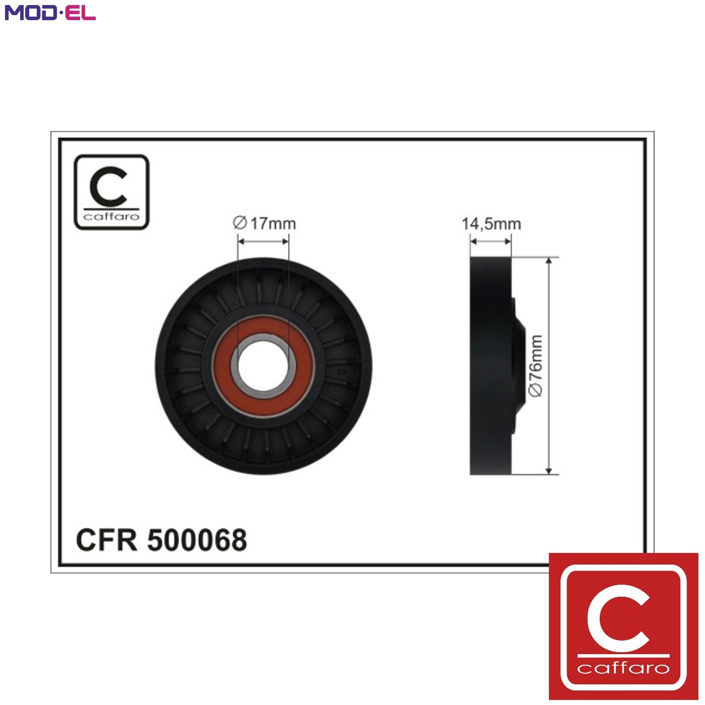 ✅Fits CAFFARO 500068 V-RIBBED BELT PULLEY 76X17X14.5 ⭐UK Seller⭐ - Image 8