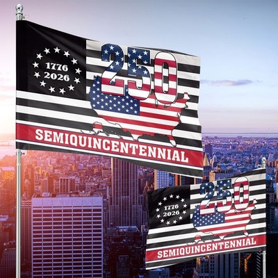1776-2026 Patriotic USA Flag Map 50 Years Semiquincentennial 4th Of July Flag