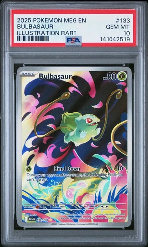 2025 Pokemon Mega Evolution Bulbasaur Illustration Rare PSA 10 #133/132