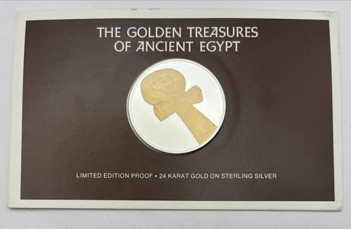 Golden Treasures Ancient Egypt Proof 24k Gold On Sterling Silver Franklin Mint