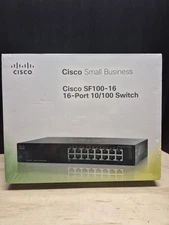 Cisco SF100-16 16-Port 10/100 Switch Small Business NEW Sealed Box (Damaged)