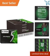 Sugar Free Spearmint Chewing Gum Bulk Pack 15 Sticks 10 Count Refreshing Fresh