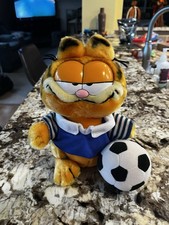 Vintage GARFIELD Plush Stuffed animal Soccer ball sports player uniform 11