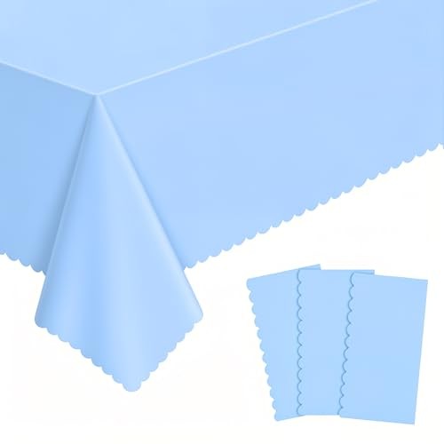 NatNarr 3 Pack Light Blue Tablecloths, 137 x 274 Cm  Assorted colors 