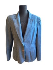 Vintage 1970's Ultra Suede GAMUT Women's Jacket Blue Blazer Sz 12 Pockets ILGWU