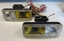 Pair Rectangular Dual-lens Sae-f-90 Auxiliary Fogdriving Halogen Lights Used Pair Rectangular Dual-lens Sae-f-90 Auxiliary Fogdriving Halogen Lights Used