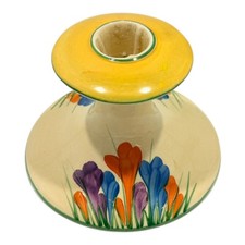 Antique Clarice Cliff Autumn Crocus Single Candle Holder Pottery Bizarre
