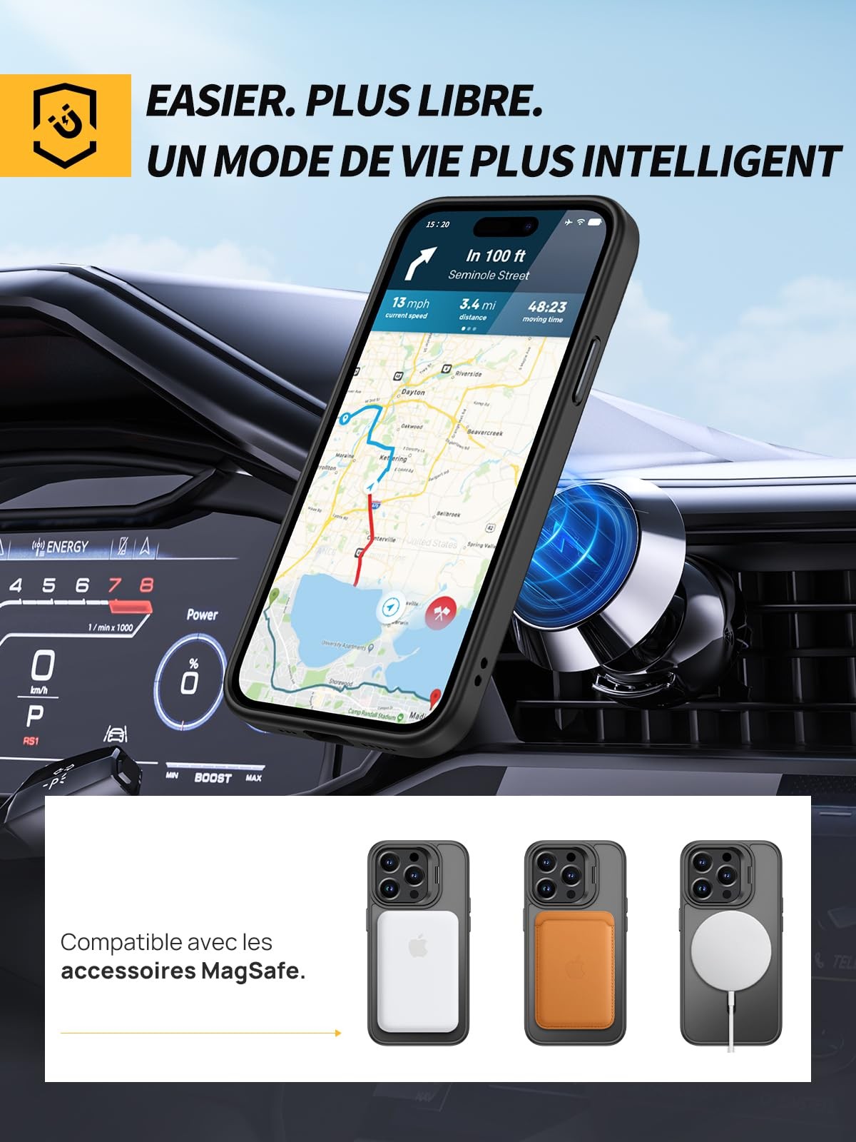 Coque iPhone 15 Pro idéale pour le streaming avec son support rétractable et verres - 3
