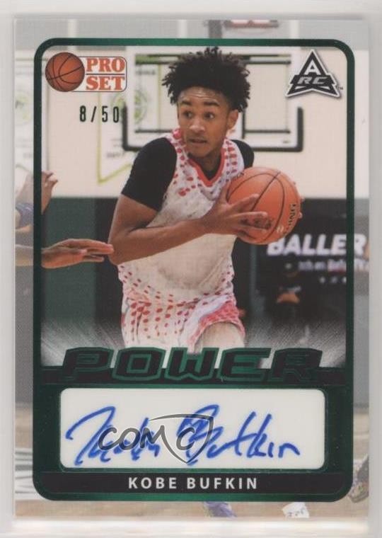 2021-22 Leaf Pro Set Power Base Green Spectrum Foil /50 Kobe Bufkin Auto 1b8