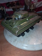 Vintage Marx Metal Army U.S. Tank Division 392 Toy Windup Original Condition