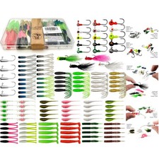 124-Piece Crappie Lures Kit:  Tube Jigs & Soft Baits for Fishing Success