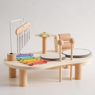 Kindertrommel-Set aus Holz, Percussion für Kinder im Alter von 3, 4, 5 und 6