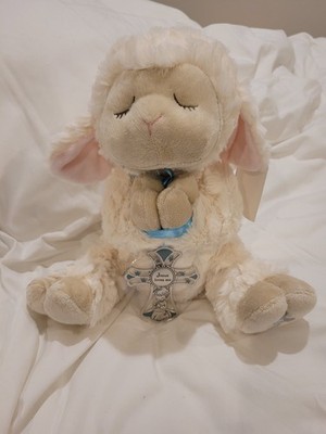 NWT Ganz God Bless This Child Lamb Plush  Stuffed Animal Cross Pray Ornamament