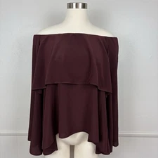 Scanlan Theodore Silk Off Shoulder Tiered Top Size S/M Bell Sleeves Boho Luxury