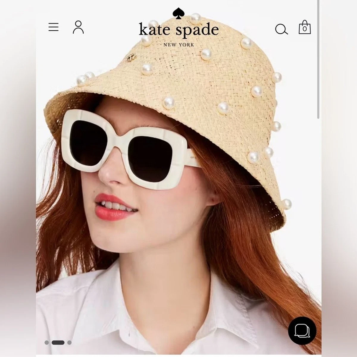 Kate Spade straw Sunglasses Hat!! It may be a week or two early, but Florida has decreed  main image 3
