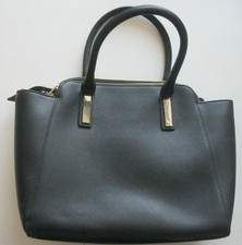 TU (Sainsbury) Black Faux Leather Handbag / Shoulder Bag. 38 cm x 27 cm x 9 cm.