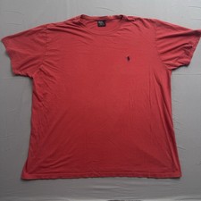 Polo Ralph Lauren Red Logo Men's T-Shirt XXL Short Sleeve Crew Neck Cotton