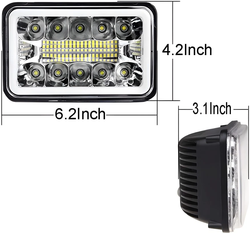 Faros LED 4X6" DRL haz alto/bajo 4 piezas para Chevrolet R2500 Suburban 1989-1991 A Foto 2 de 4