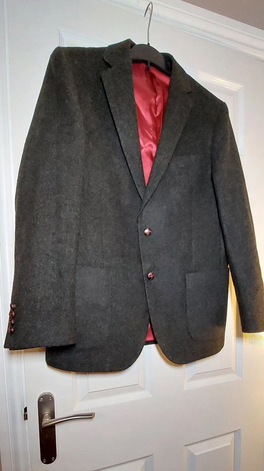 M&S Luxury Mens Jacket Blazer - Moon Fabric Green Pure New Wool 40in Chest