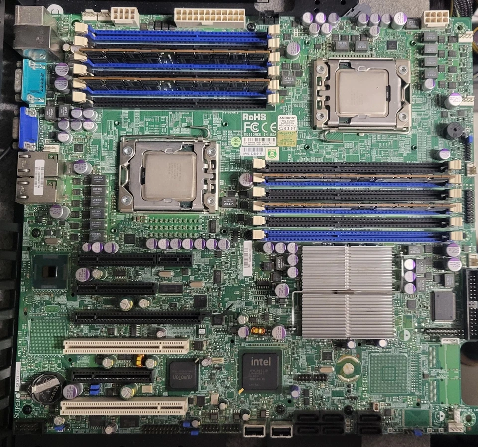 Supermicro X8DTI Dual Xeon Server Mainboard, 64GB, 2x Intel X5570, AMD HD, USB3 - Bild 3 von 4
