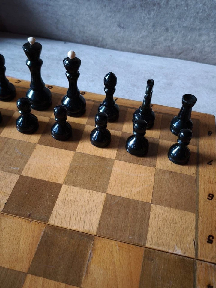 Vintage Soviet 70s Chess Set Big Wooden Pieces 45cm Board Rare Collectible Gift - Image 4 of 4
