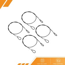 4Pcs 2Ft Safety Cable Lock Stainless Steel Security Wire Rope Black