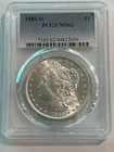 1885-O Morgan Silver Dollar PCGS MS62
