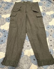 Vintage Swedish Military Wool Field Pants C 46 3 Crowns 1971 Oljon Hunter Green