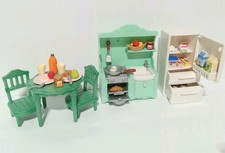 Calico Critters Sylvanian Families Kitchen Dining Room Set, Food  Groceries