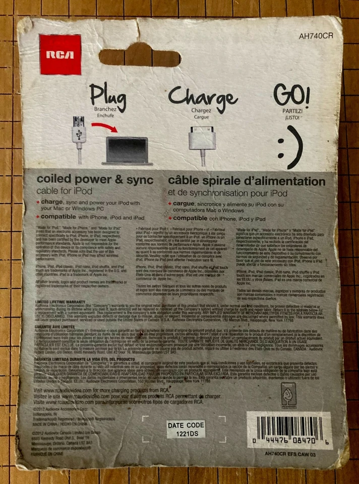 Portable Power Coiled Power & Sync Cable For iPod - Image 3 of 4