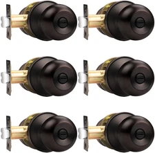 Ball Privacy Door Knobs Bed and Bath Keyless Handles Locksets, Oil Rub