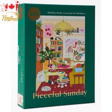 Pieceful Sunday 500 Piece Puzzle Cozy Relaxing Scene Jigsaw Gift