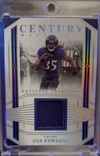 2023 Panini National Treasures Century Materials Gus Edwards Holo Silver /25 MEM