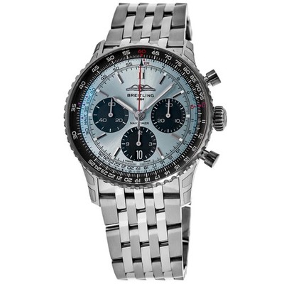 New Breitling Navitimer B01 Chronograph 41 Ice Blue Men's Watch AB0139241C2A1