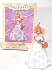 SPRINGTIME BARBIE Hallmark Ornament 1995 First in Series Floral Pastel Gown