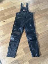 SKIN Real Leather Motorcycle Salopettes / Dungarees (Size XL)