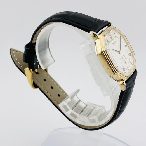 Orologio Uomo Seiko 2628-5040 Quarzo Ottagonale Piccoli Secondi Oro Bianco Classico - Foto 8 di 24