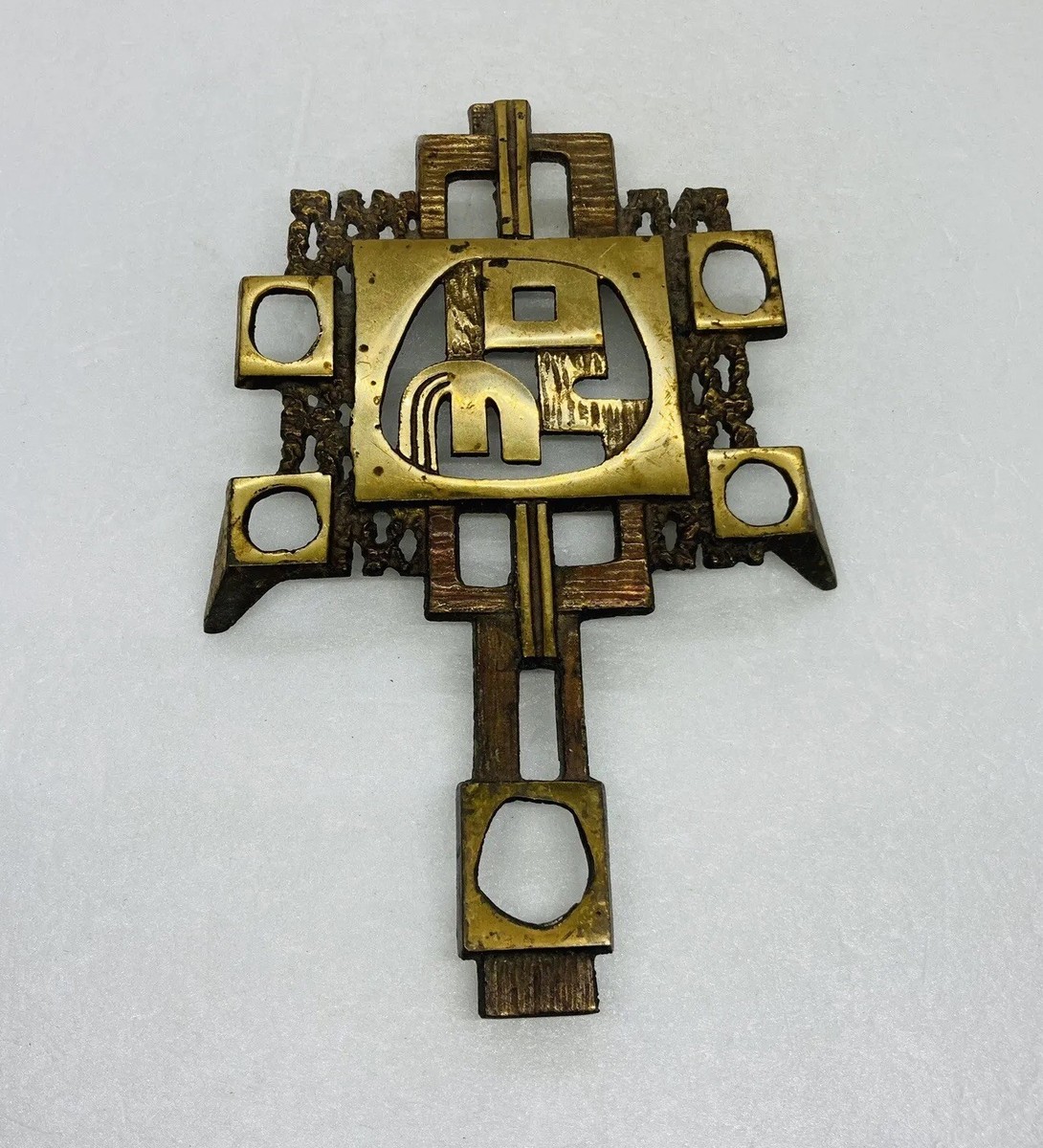 Rare Abada Brass Trivet Hot Pot Coaster Judica #811 Israel
