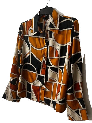 blouse sleeve long, marca One n more, multicolor, con cuello, polyester