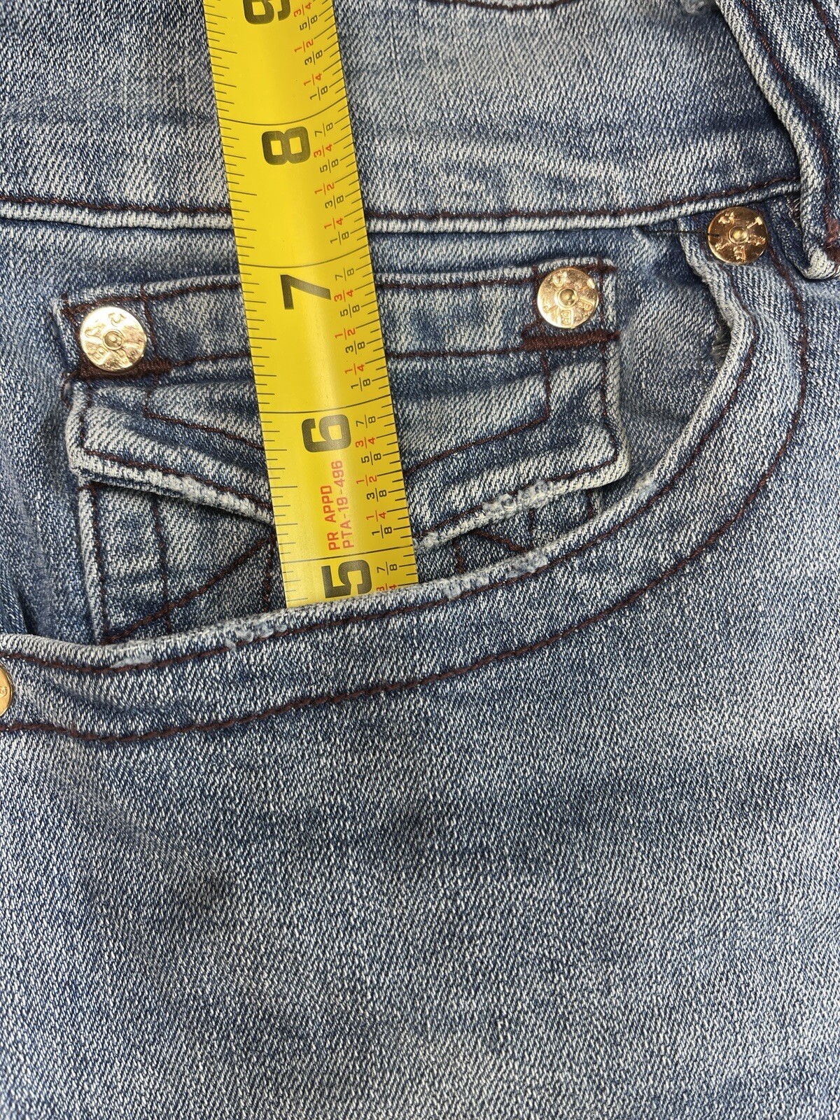 Women's RICKI Relaxed Straight 30 Jeans FITS 34x34 True Religion Light Wash fray thumbnail 6