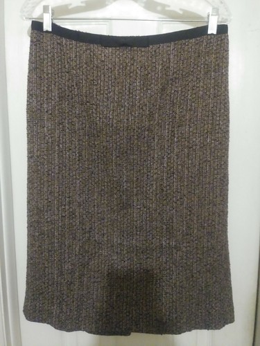 Ann Taylor Women's Brown Polyester Blend Pebble Bow Skirt Size 10 - Picture 2 of 9