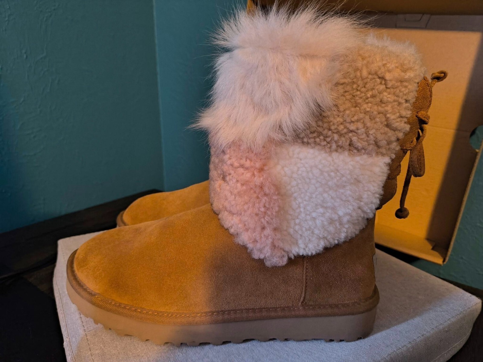 UGG Classic Short Patchwork Fluff Boot for Women-… - image 1