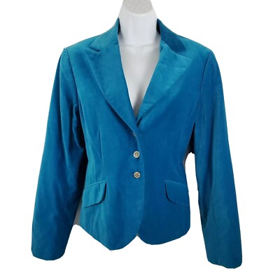 George Women's Blazer Jacket Velvet Blue Size 10 Australia