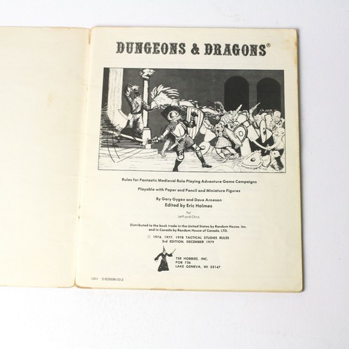 Dungeons and Dragons TSR 2001 Basic Rulebook 3rd Edition 1979 - Picture 3 of 3