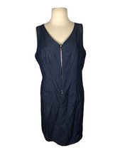 Nine West Blue Jean Style Zip Front Dress, Size 10