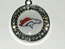 DENVER BRONCOS INSPIRED 15/16" RHINESTONE CHARMS FOR JEWELRY NECKLACE BRACELET